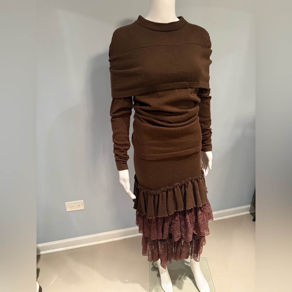 Chic Brown and Burgundy Layered 2 piece